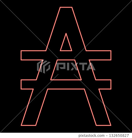 Neon austral symbol sign red color vector illustration image flat style Neon austral symbol sign red color vector illustration image flat style 132650827
