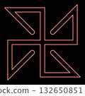 Neon solon symbol sign slavic pagan red color vector illustration image flat style 132650851