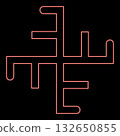 Neon heavenly cross symbol sign slavic pagan red color vector illustration image flat style 132650855