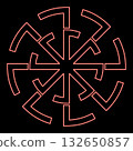 Neon svetch symbol sign slavic pagan red color vector illustration image flat style 132650857