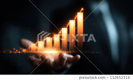 Futuristic Business Success Concept with Rising Financial Graph 132652318