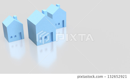 The Blue house for Property or Building concept 3d Rendering. 132652921