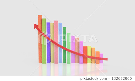 The Multi color chart for Business concept 3d Rendering. 132652960