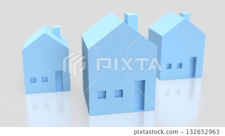 The Blue house for Property or Building concept 3d Rendering. 132652963