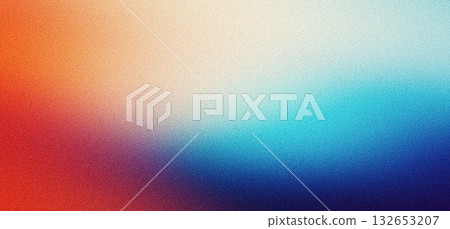 Vibrant grainy background blue red white abstract noise texture color gradient backdrop header poster banner design 132653207