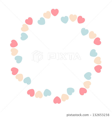 Round pastel heart frame with space for text in soft colors Round pastel heart frame with space for text in soft colors 132653238