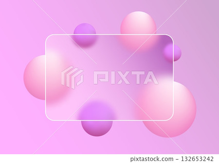 Gentle background with pink gradient, purple spheres, and a transparent frame. Eps 10 Gentle background with pink gradient, purple spheres, and a transparent frame. Eps 10 132653242