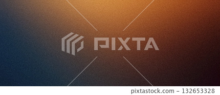 Grainy background, dark orange brown blue noisy color gradient banner backdrop 132653328