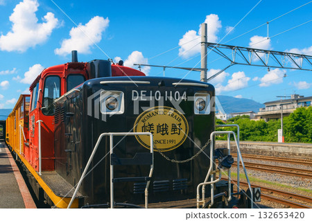 Saga Station trolley train Saga Station trolley train 132653420