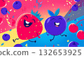 Dancing Strawberry and Blueberry Celebration 132653925