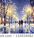 A beautiful snowy night 132654082