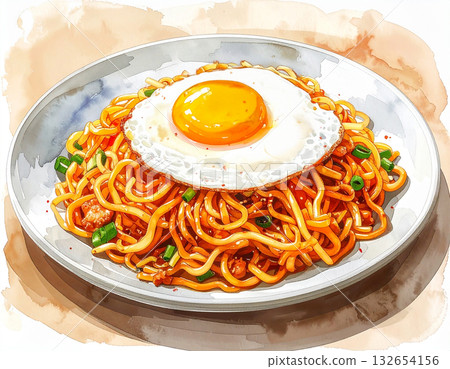 炒麵配煎蛋 炒麵配煎蛋 132654156