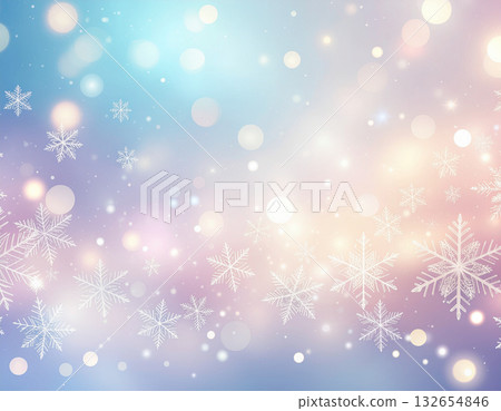 雪晶冬日光線夢幻漸層背景 132654846