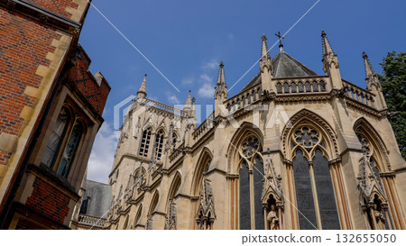St. John s College Chapel rising towards a clear blue sky in Cambridge 132655050