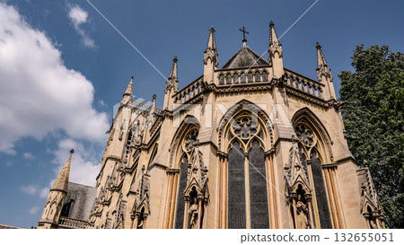 St. John s College Chapel rising towards a clear blue sky in Cambridge St. John s College Chapel rising towards a clear blue sky in Cambridge 132655051