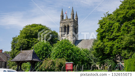 All Saints  Church rising over Helmsley in North York Moors National Park 132655073
