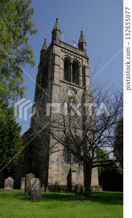 All Saints  Church dominating Helmsley skyline in North York Moors National Park 132655077