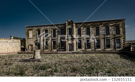 Whitby Abbey house showing its facade in North York Moors National Park Whitby Abbey house showing its facade in North York Moors National Park 132655151