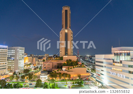 <Shizuoka Prefecture> Hamamatsu Station night view, overlooking the bus terminal 132655832