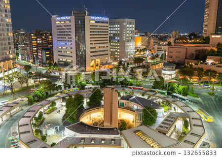 <靜岡縣>濱松站夜景，俯瞰巴士總站 132655833