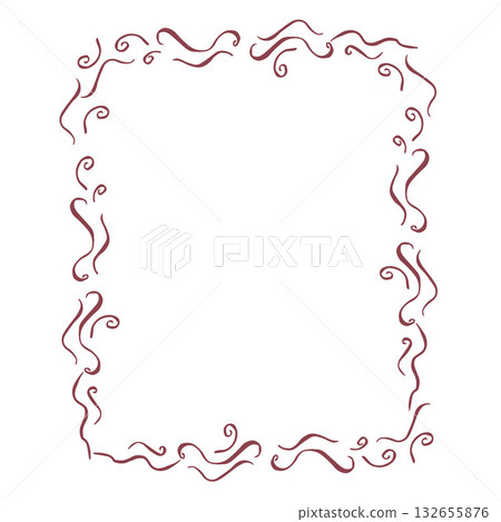 Frame with abstract cherry blossom patterns in doodle style. Vector illustration. Frame with abstract cherry blossom patterns in doodle style. Vector illustration. 132655876