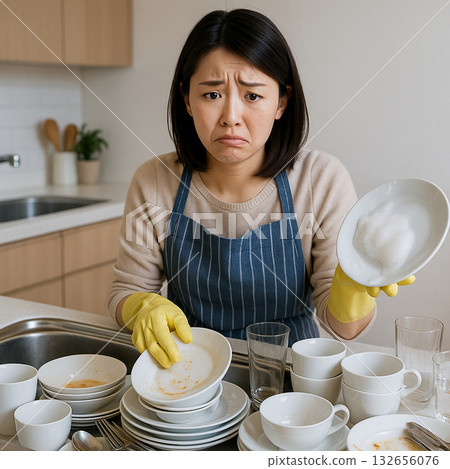 Woman washing dishes 0113 Woman washing dishes 0113 132656076