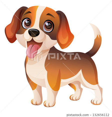 cute brown dog happy standing pose cute brown dog happy standing pose 132656112