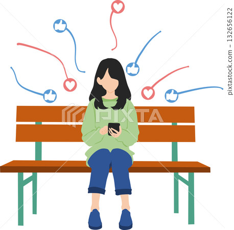 社群媒體圖形插圖 132656122