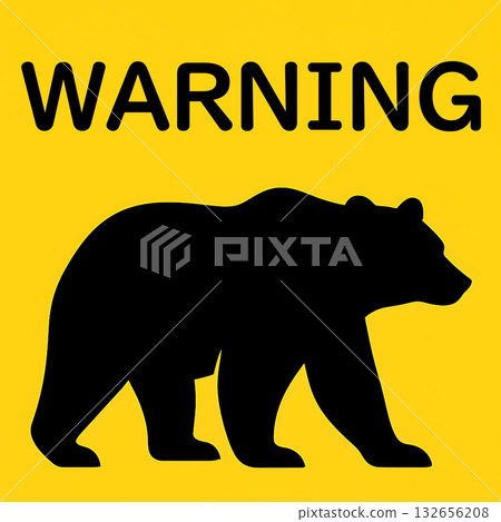 Bear silhouette caution warning 132656208
