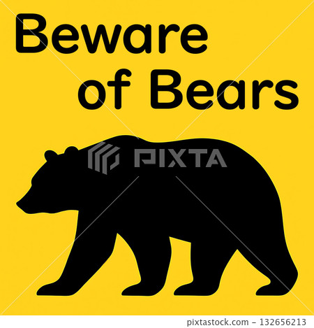 熊形輪廓警示 132656213