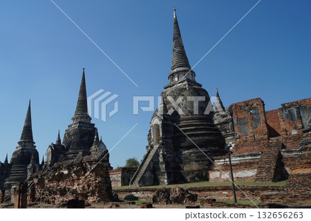 Wat Phra Si Sanphet pagoda in Ayutthaya Historical Park, Ayutthaya, Thailand 132656263