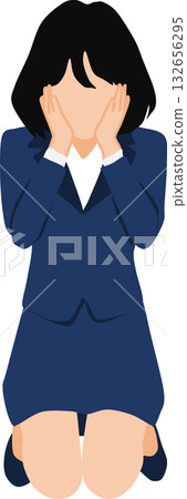 Illustration of a depressed woman 132656295