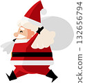 Santa Claus walking with a bag full of presents 132656794
