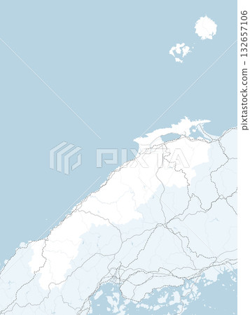 A simple road map of Shimane Prefecture in Japan and its neighboring prefectures 132657106