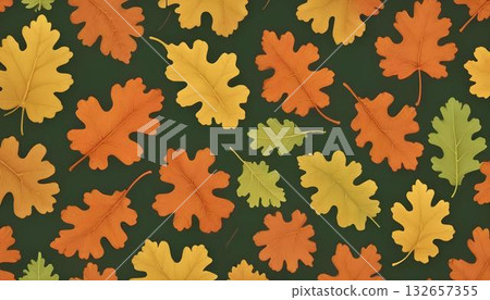 Watercolor-style autumn leaves pattern, perfect for harvest season designs 132657355