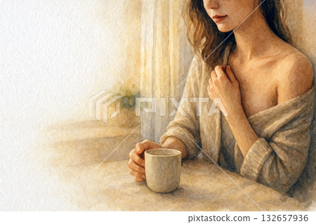 A quiet twilight, a breather by the window A quiet twilight, a breather by the window 132657936