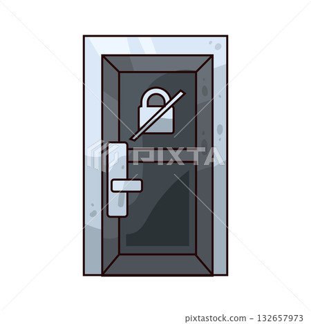 illustration of Safe Door illustration of Safe Door 132657973