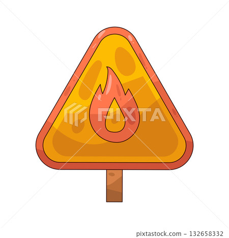 illustration of Fire Warning Sign illustration of Fire Warning Sign 132658332