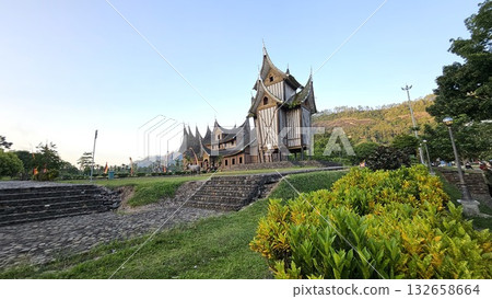 This is traditional house name Rumah Gadang Pagaruyung 132658664