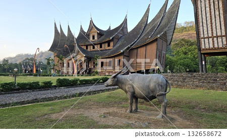 This is traditional house name Rumah Gadang Pagaruyung 132658672