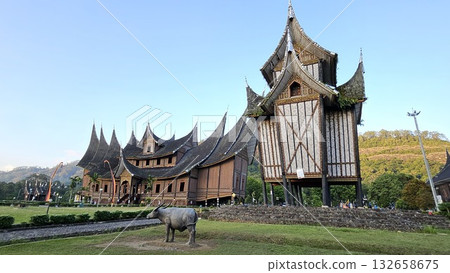 This is traditional house name Rumah Gadang Pagaruyung 132658675