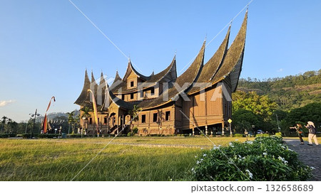 This is traditional house name Rumah Gadang Pagaruyung This is traditional house name Rumah Gadang Pagaruyung 132658689