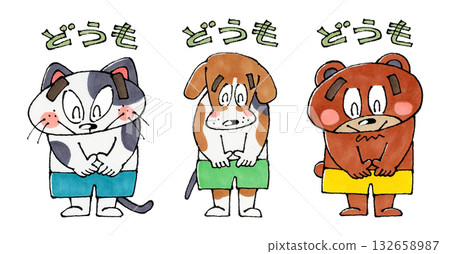 鞠躬動物角色套裝(貓、狗、熊) 鞠躬動物角色套裝(貓、狗、熊) 132658987