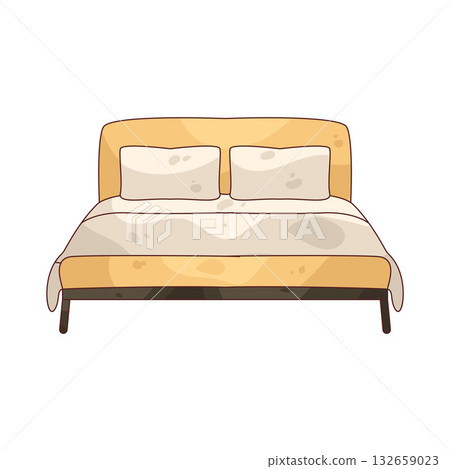 illustration of Double Bed illustration of Double Bed 132659023