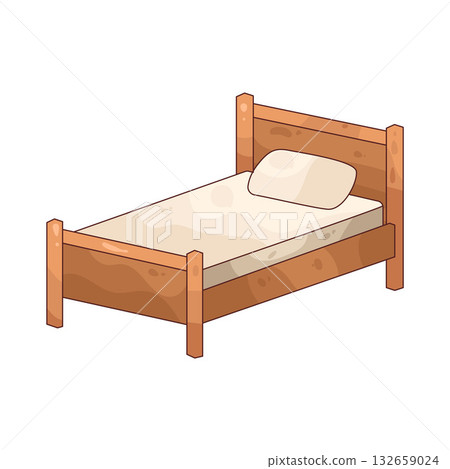 illustration of Single Bed illustration of Single Bed 132659024