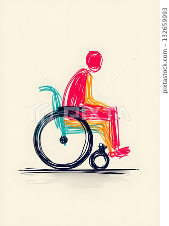 minimal wheelchair user abstract outline design minimal wheelchair user abstract outline design 132659993
