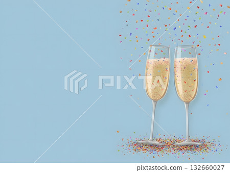 flat design champagne celebration layout 132660027