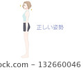 Correct posture woman sideways 132660046