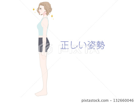 女性側身正確姿勢 女性側身正確姿勢 132660046