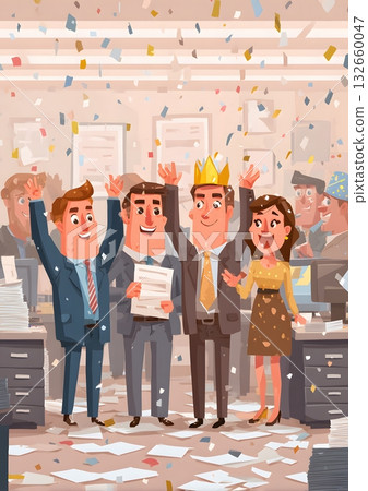 minimal office team celebrating new year minimal office team celebrating new year 132660047